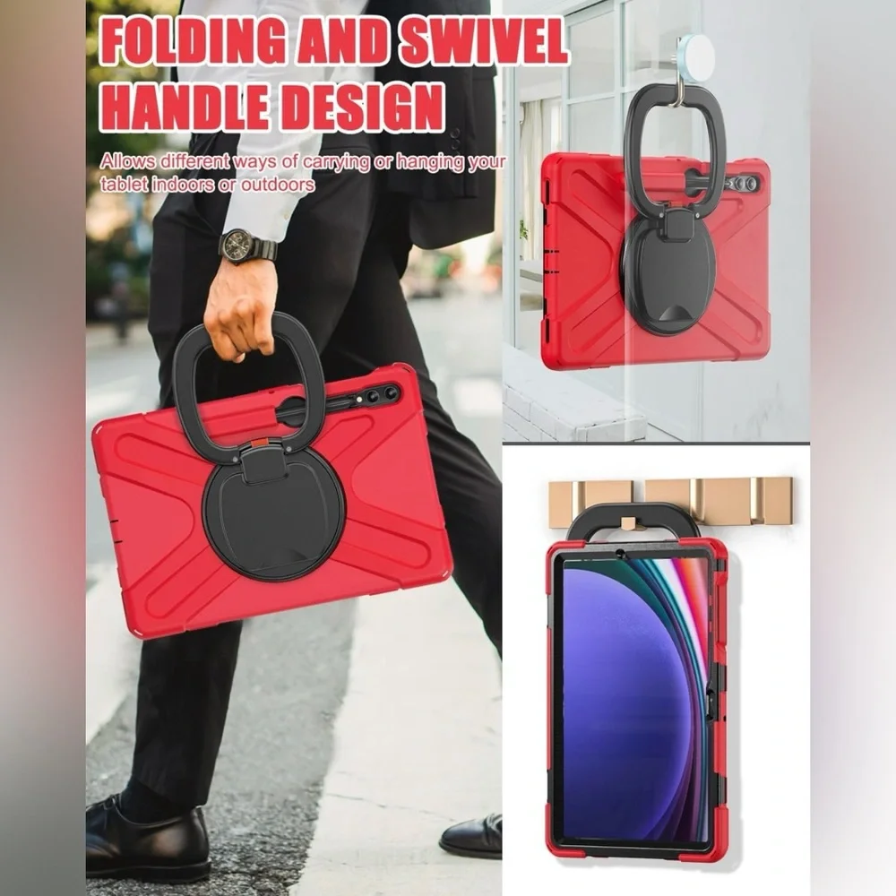 12.4inch Case for Samsung Galaxy Tab S9, S8, S7 w/Shoulder Strap/Kickstand - NWT